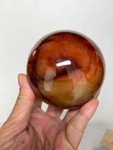 Load image into Gallery viewer, 6 pc Carnelian sphere heart w/ info cards FD65